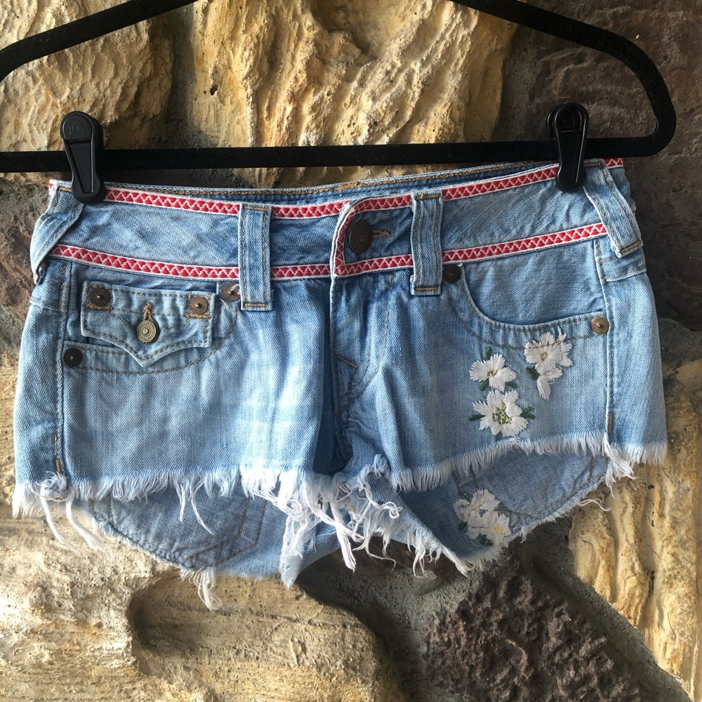 True Religion embroidered shorts